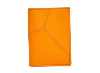 LOEWE Puzzle Bifold Card Holder Classic Calf "Bright Mandarin"