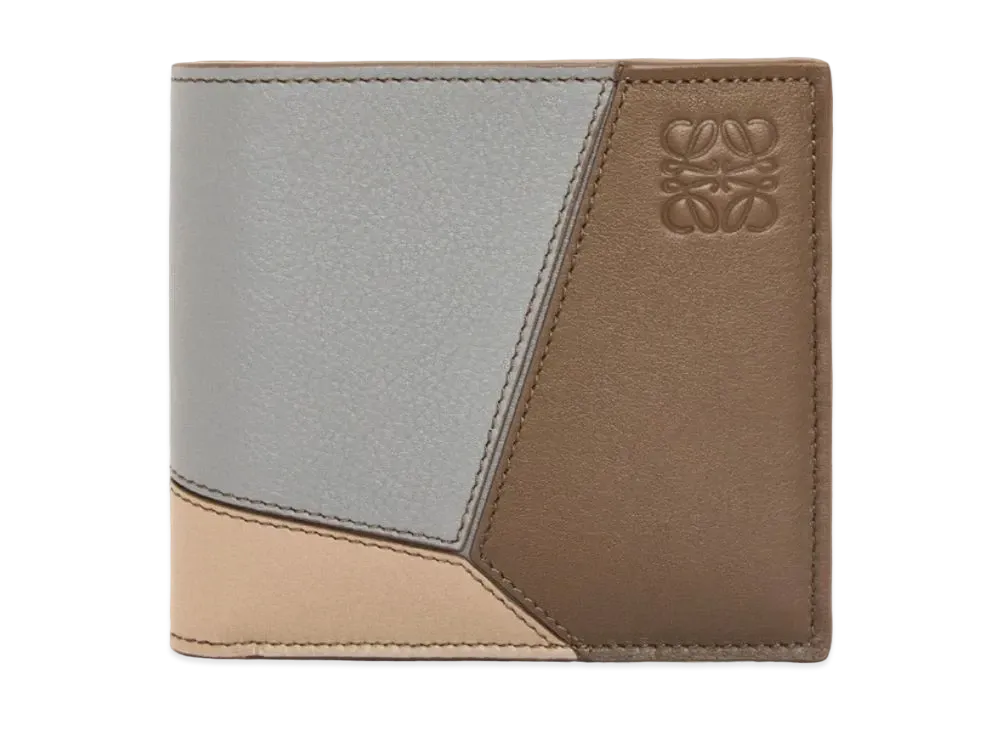 LOEWE Puzzle Bifold Coin Wallet Classic Calf "Asphalt Gray/Winter Brown"