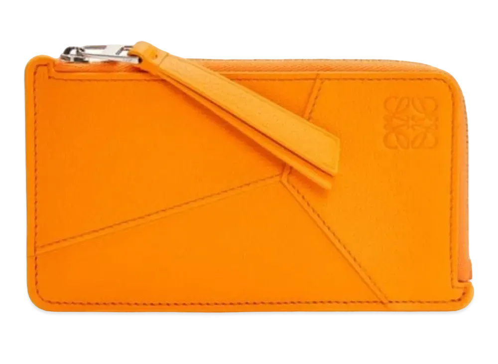 LOEWE Puzzle Long Coin Card Holder Classic Calf "Bright Mandarin"