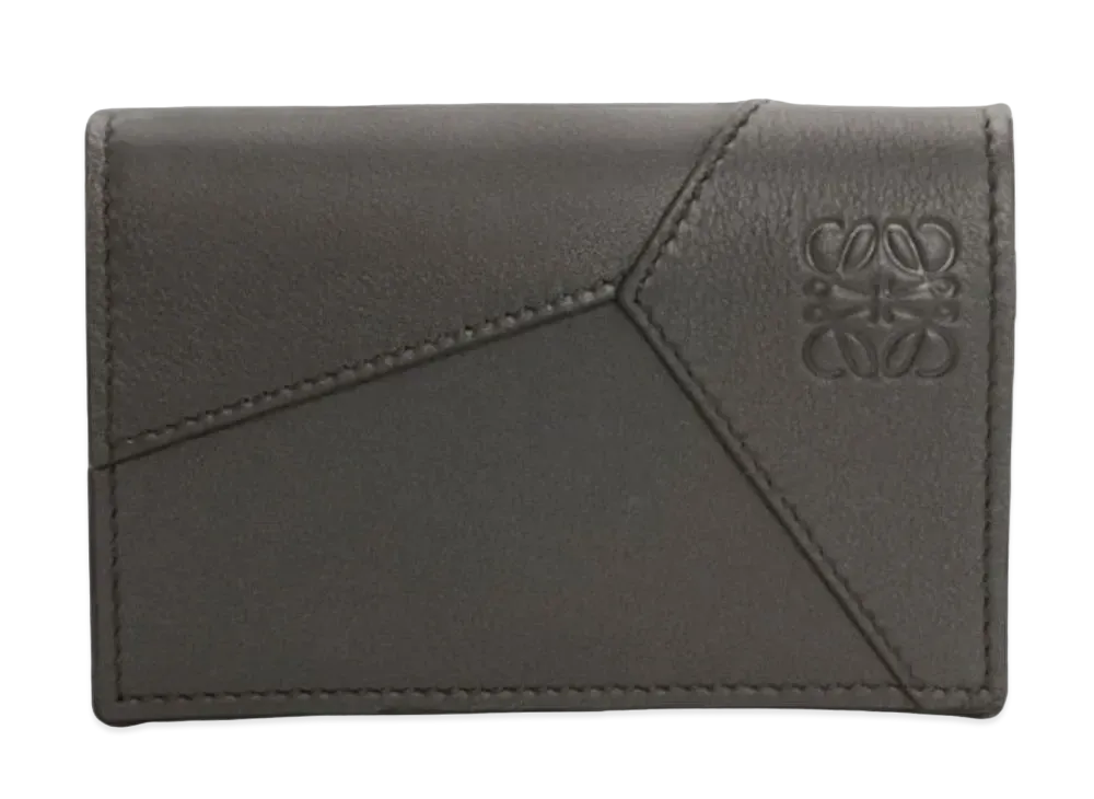 LOEWE Puzzle Business Card Holder Classic Calf "Dark Gray"