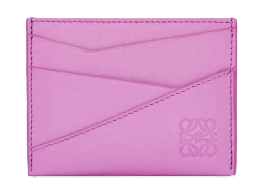 LOEWE Puzzle Plain Card Holder Classic Calf "Rock Rose"