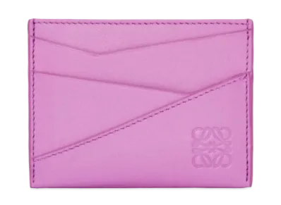 LOEWE Puzzle Plain Card Holder Classic Calf "Rock Rose"
