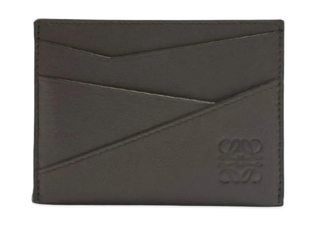 LOEWE Puzzle Plain Card Holder Classic Calf "Dark Gray"