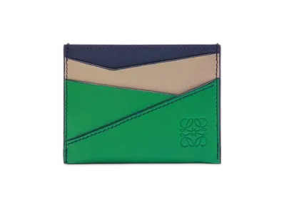 LOEWE Puzzle Plain Card Holder "Sand/Tropical Green"