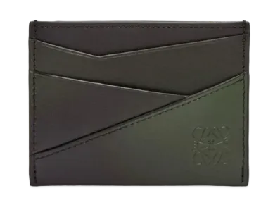 LOEWE Puzzle Plain Card Holder Silk Calf "Bottle Green"