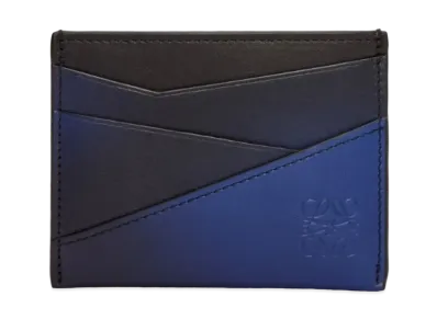 LOEWE Puzzle Plain Card Holder Silk Calf "Navy Blue"