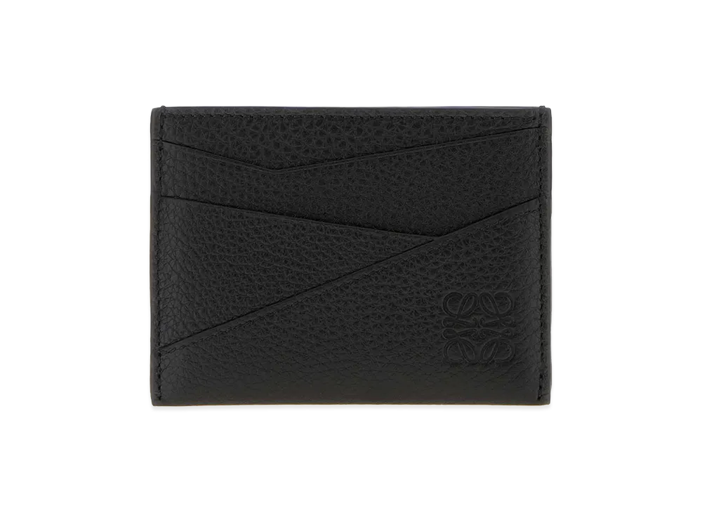 LOEWE Black Leather Puzzle Card Holder "Black"