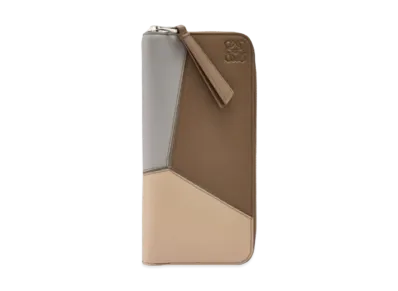 LOEWE Puzzle Open Wallet Classic Calf "Asphalt Gray/Winter Brown"