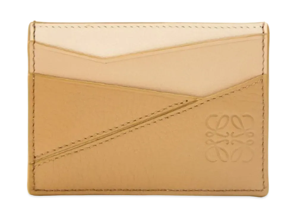 LOEWE Puzzle Plain Card Holder Classic Calf "Angola/Dusty Beige/Gold"