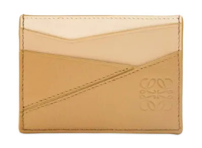LOEWE Puzzle Plain Card Holder Classic Calf "Angola/Dusty Beige/Gold"