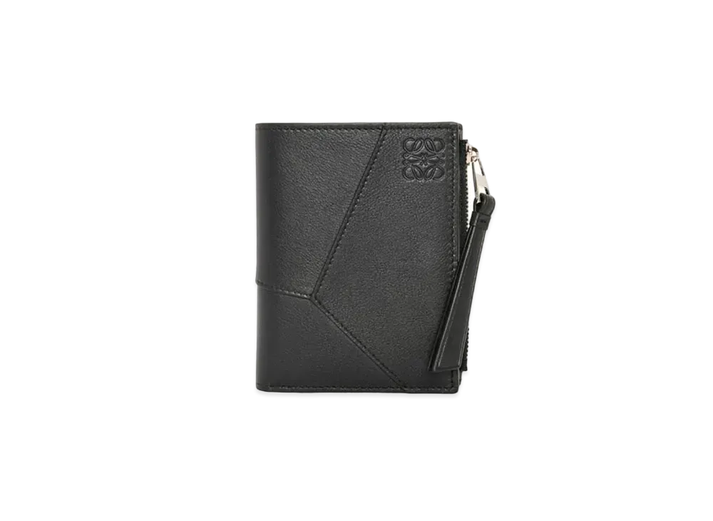 LOEWE Puzzle Slim Compact Wallet in Classic Calfskin "Black"