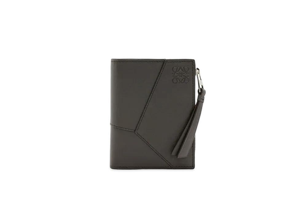 LOEWE Puzzle Slim Compact Wallet in Classic Calfskin "Dark Grey"