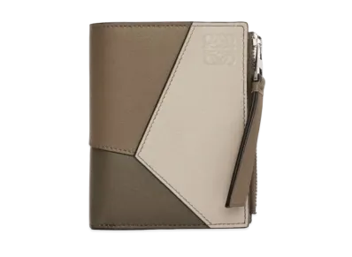 LOEWE Puzzle Slim Compact Wallet Classic Calf "Winter Brown/Sand"