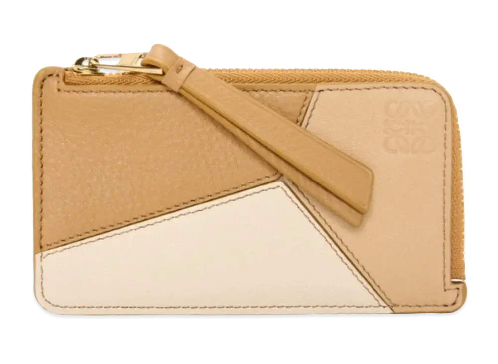 LOEWE Puzzle Coin Card Holder Classic Calf "Angola/Dusty Beige/Gold"