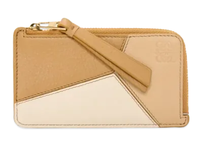 LOEWE Puzzle Coin Card Holder Classic Calf "Angola/Dusty Beige/Gold"