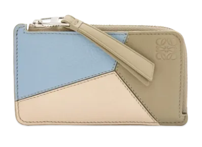LOEWE Puzzle Coin Card Holder Classic Calf "Dusty Blue/Laurel Green/Angola"