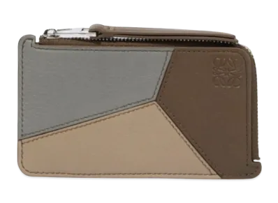LOEWE Puzzle Coin Card Holder Classic Calf "Asphalt Gray/Winter Brown"