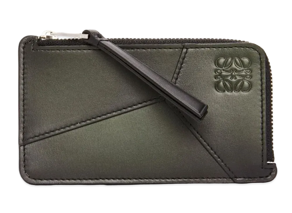 LOEWE Puzzle Coin Card Holder Silk Calf "Bottle Green"