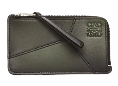 LOEWE Puzzle Coin Card Holder Silk Calf "Bottle Green"