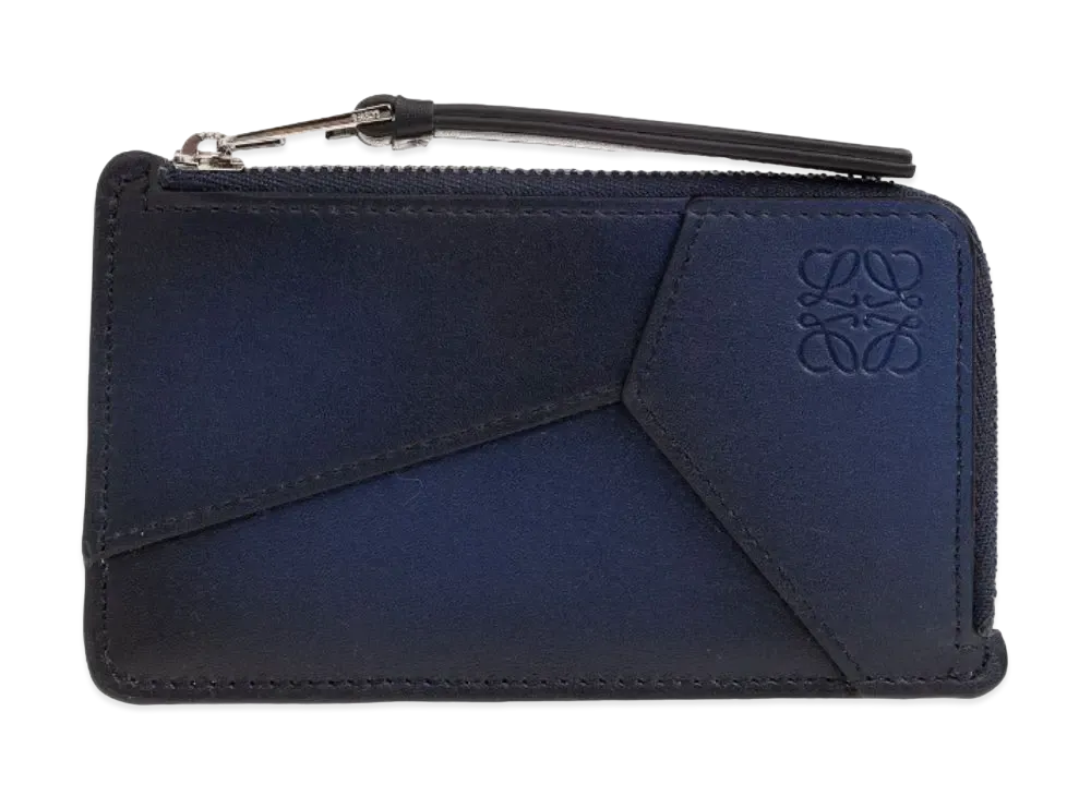 LOEWE Puzzle Coin Card Holder Silk Calf "Navy Blue"