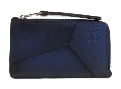 LOEWE Puzzle Coin Card Holder Silk Calf "Navy Blue"