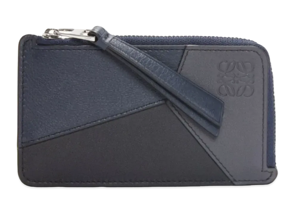 LOEWE Puzzle Coin Card Holder Classic Calf "Deep Navy/Anthra Site"