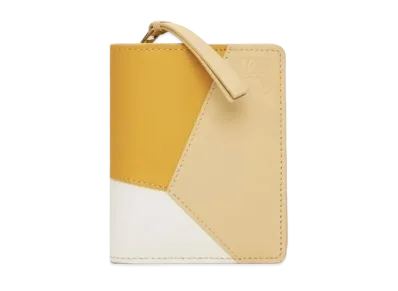 LOEWE Puzzle Compact Zip Wallet Classic Calf "Sunflower/Soft White/Dark Butter"