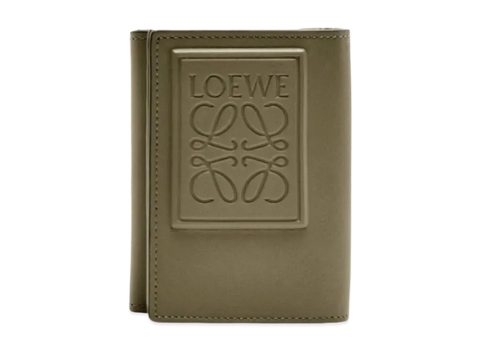 LOEWE Trifold Wallet Satin Calf "Khaki Green"