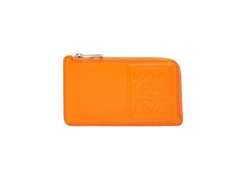 LOEWE Coin Cardholder in Satin Calfskin "Bright Orange"