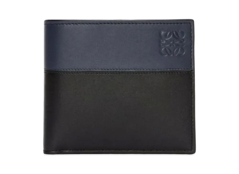 LOEWE Bayfold Wallet Shiny Calf "Black/Deep Navy"