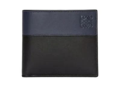 LOEWE Bayfold Wallet Shiny Calf "Black/Deep Navy"