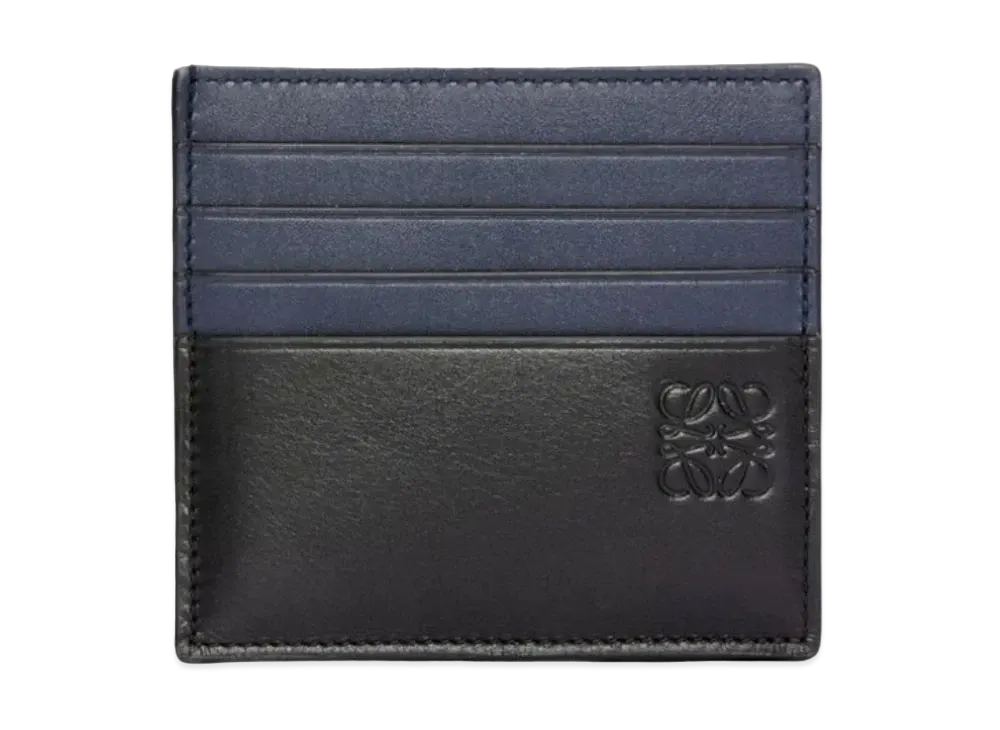 LOEWE Open Plain Card Holder Shiny Calf "Black/Deep Navy"