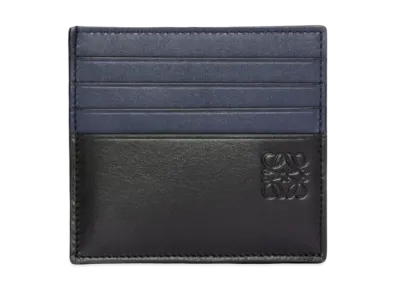 LOEWE Open Plain Card Holder Shiny Calf "Black/Deep Navy"