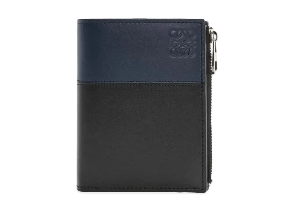 LOEWE Slim Compact Wallet Shiny Calf "Black/Deep Navy"