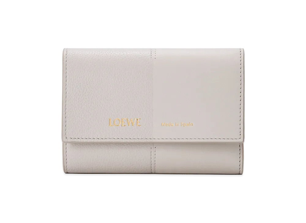 LOEWE Women's Vertical Wallet Small Smooth Calf & Grain Calf "Light Ghost"