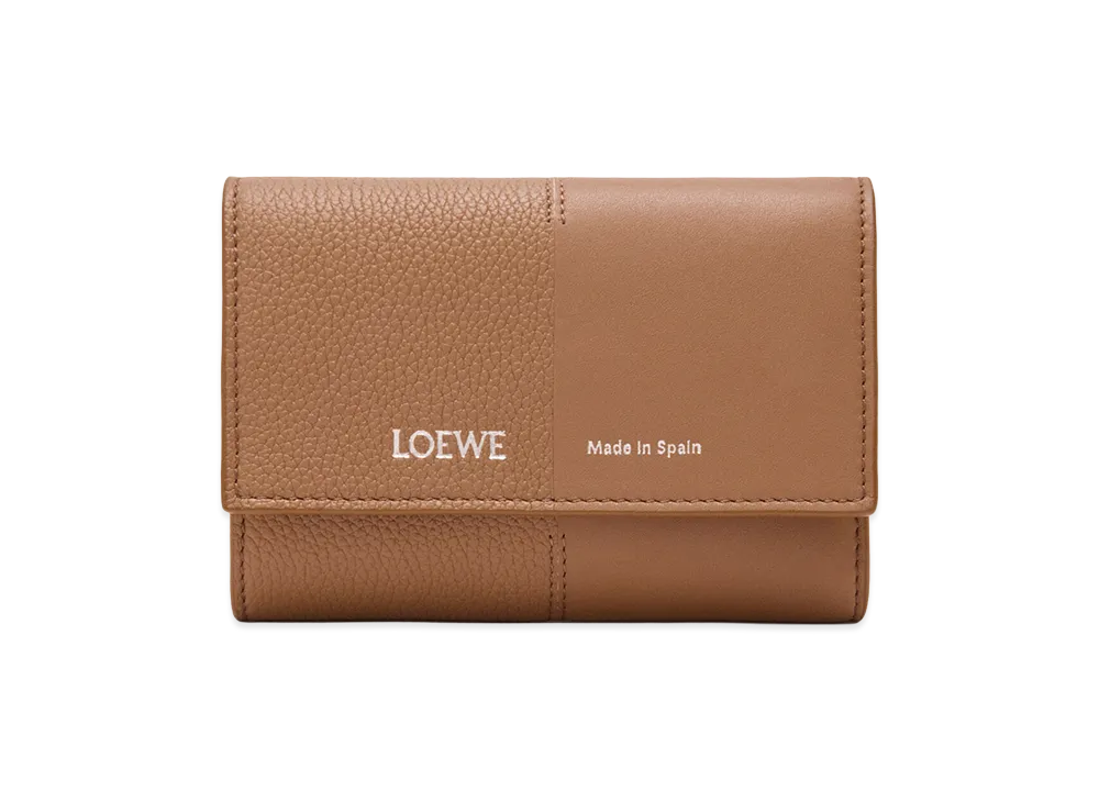 LOEWE Women's Vertical Wallet Small Smooth Calf & Grain Calf "Mocha"