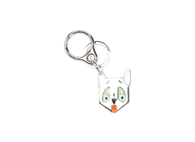 LOEWE Women's "Futurist Cats" Keychain "Silver"