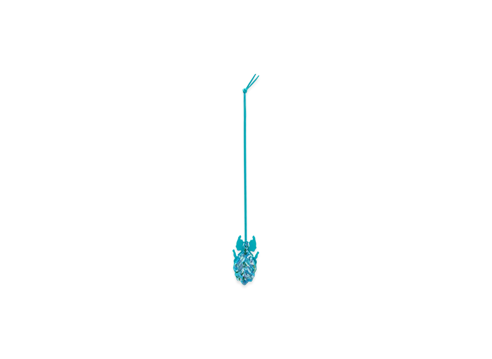 LOEWE Leaf Insect Key Fob Charm "Deep Turquoise"