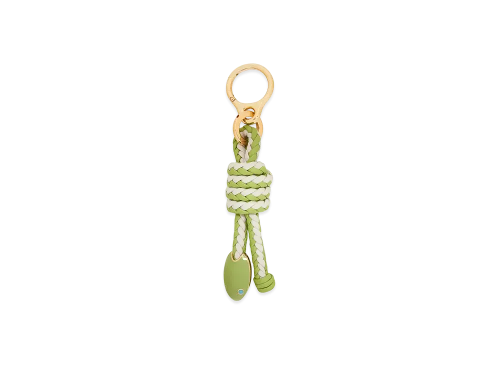 LOEWE Snake Knot Charm in Classic Calfskin "Green Bean/Sea Salt"