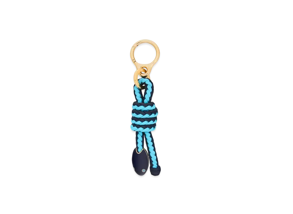 LOEWE Snake Knot Charm in Classic Calfskin "Dark Ink/Sky Blue"