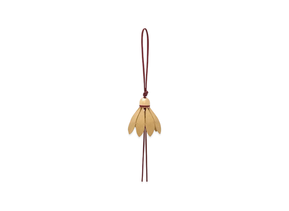 LOEWE Badminton Charm in Calfskin "Crimson/Yellow"