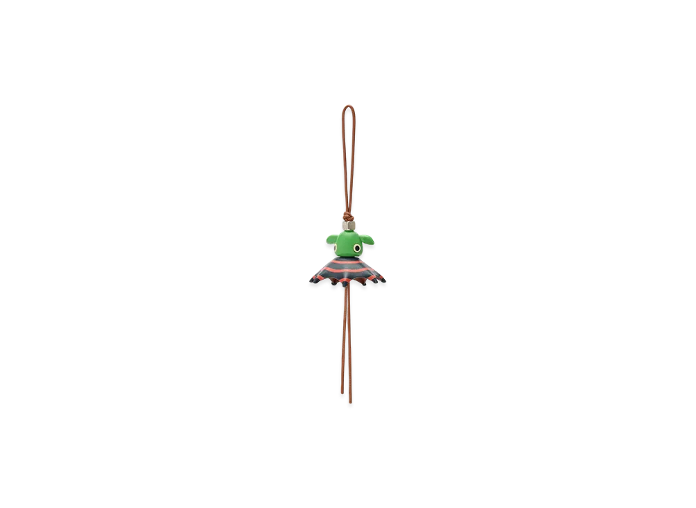 LOEWE Stripey Puzzle Charm "Tan/Green"