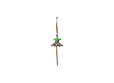 LOEWE Stripey Puzzle Charm "Tan/Green"