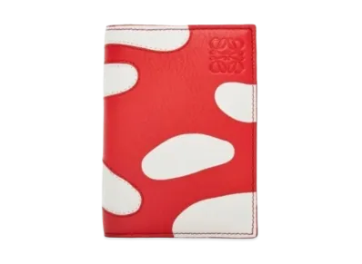 LOEWE Mushroom Bifold Card Holder Classic Calf "Dark Red"