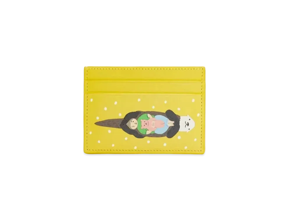 LOEWE Otter Plain Cardholder in Satin Calfskin "Lemon Zest"