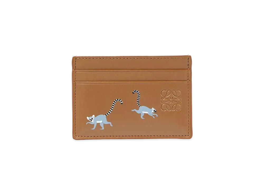 LOEWE Lemur Plain Cardholder in Satin Calfskin "Oak"