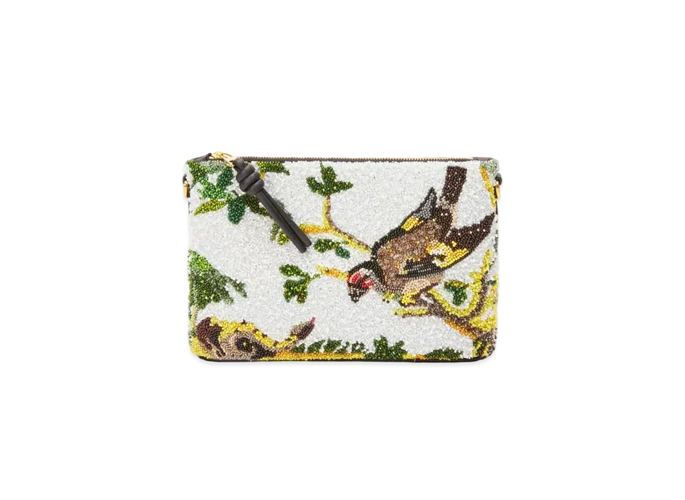 LOEWE Small Oblong Pouch in Beaded Leather "Black"