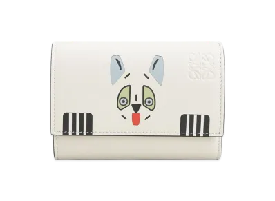 LOEWE Women's Futurist Cat Small Vertical Wallet "White"