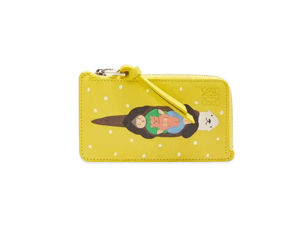 LOEWE Otter Coin Cardholder in Satin Calfskin "Lemon Zest"