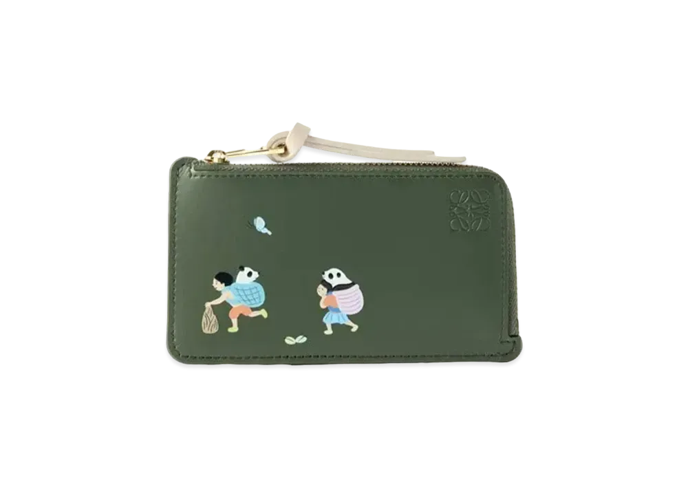 ロエベ パンダ コインカードホルダー (サテンカーフ) "ボトルグリーン" C643Z40X44-4360(10968535)